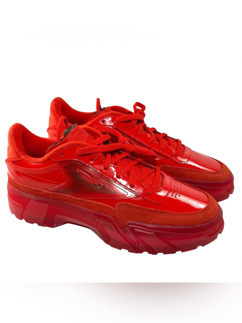 CARDI B REEBOK CLUB C Red Clear Sneakers Womens US 11 New